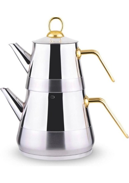 Paslanmaz Çelik Çaydanlık ve Demlik Seti, Orta Boy, 1-2 Litre fiyatları