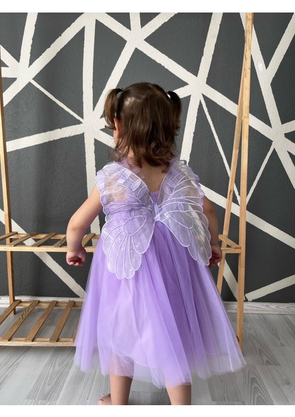 Kız Bebek Çocuk Kanatlı Doğum Günü Parti Düğün Özel Gün Tüllü Tütü Astarlı Prenses Elbise fiyatları