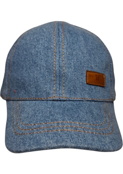 Spteks Kitti 1-3 Yaş Erkek Bebek Açık Denim Renk Amblem Figürlü Kot Yazlık Şapka