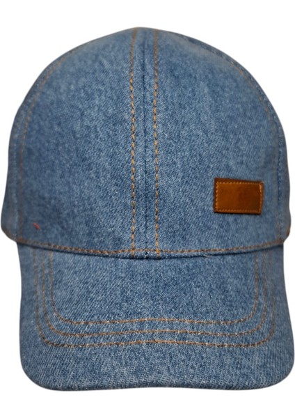 Spteks Kitti 1-3 Yaş Erkek Bebek Açık Denim Renk Amblem Figürlü Kot Yazlık Şapka