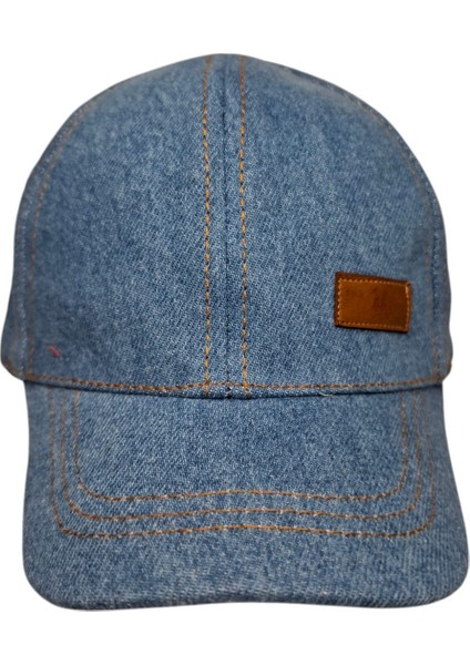 Spteks Kitti 1-3 Yaş Erkek Bebek Açık Denim Renk Amblem Figürlü Kot Yazlık Şapka