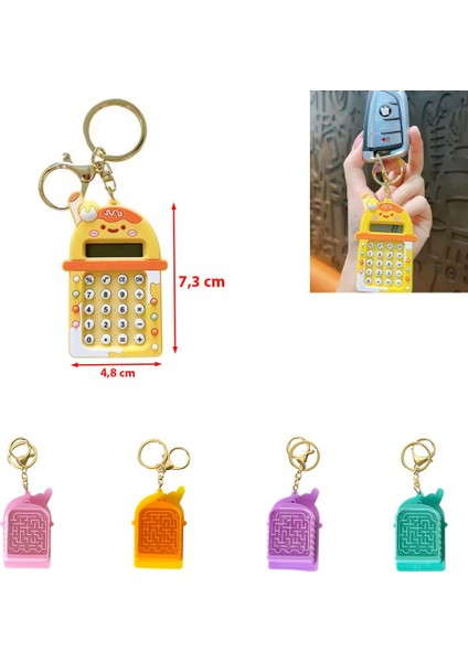 Mini 8 Haneli Hesap Makineli Labirent Oyunlu Karikatür Anahtarlık (1 Adet) (Ebat:7,3 cm x 4,8 Cm) fiyatları