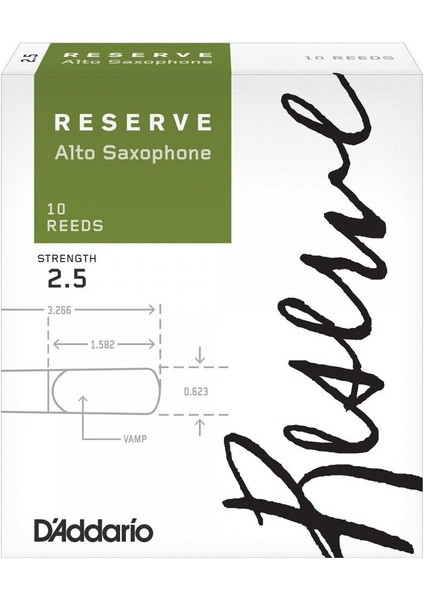 Alto Saksafon Kamışı No:2.5, D'addario Woodwinds Reserve DJR1025