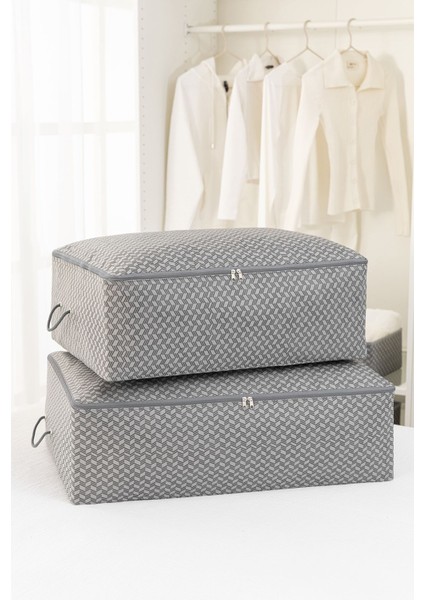 Iki Parça Yatak Altı Yastık ve Yorgan Seti, Gri, Konforlu ve Şık Tasarım