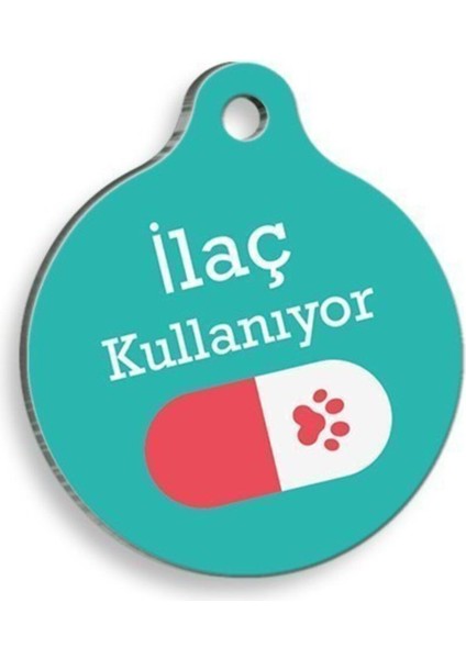 Künye Yuvarlak Kedi ve Köpek Için, 3 Cm, Kırmızı Renk, Sağlıklı ve Güvenli Tasarım