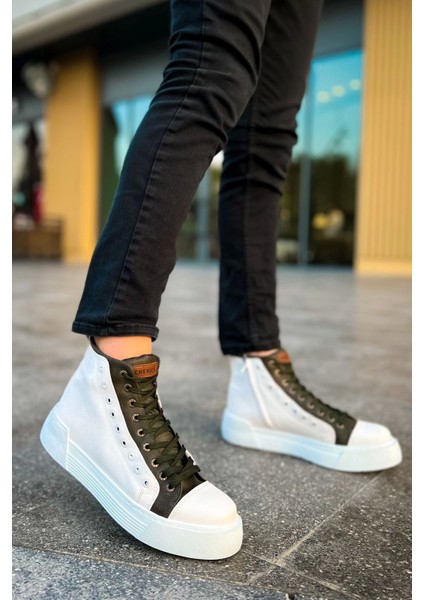 MD167 Gbt Blazer Erkek Bot Beyaz / Hakı