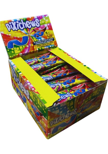 Pixi Chews Dil Boyayan Tutti Frutti Aromalı Çiğnenebilir Şerit Şekerleme 60 Adet fiyatları