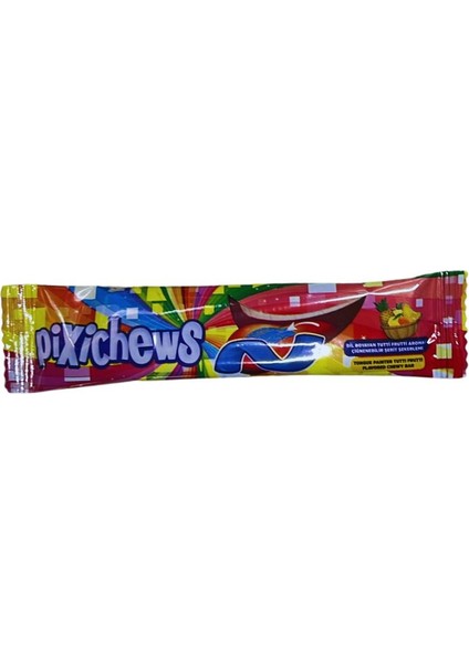Pixi Chews Dil Boyayan Tutti Frutti Aromalı Çiğnenebilir Şerit Şekerleme 60 Adet modelleri