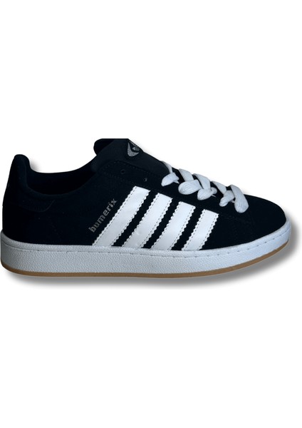 Siyah Beyaz Şeritli Erkek Sneaker Spor Ayakkabı 40