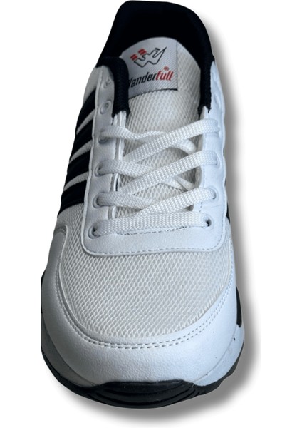 Beyaz Siyah Şeritli Erkek Sneaker Spor Ayakkabı 41 modelleri