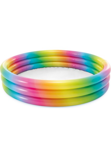 Rainbow Ombre Şişme Çocuk Havuzu 147X33 cm | Renkli 3 Boğumlu Oyun Havuzu fırsatları