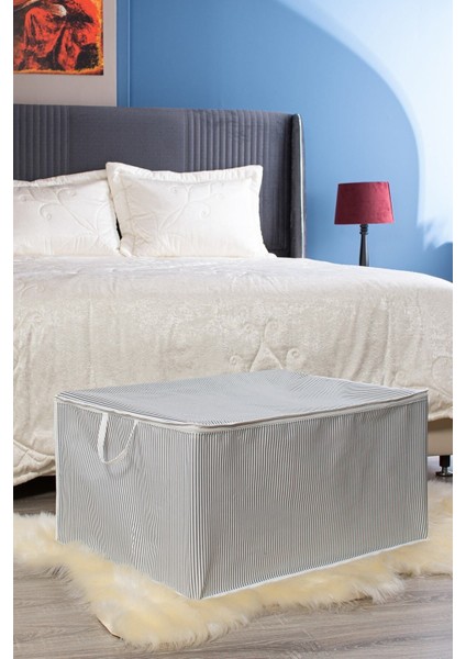 Gri Çizgili Yastık Yorgan Hurcu, 75X40X40 Cm, Konfor ve Şıklık Sunar fiyatları