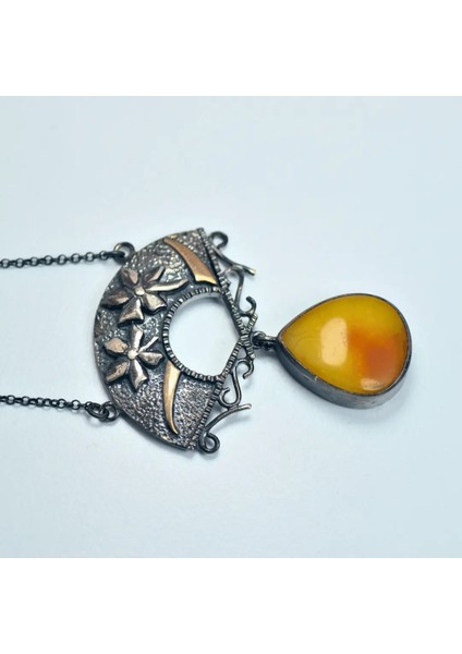 Kehribar Taşı Gümüş Kolye (Özel Seri) fiyatları