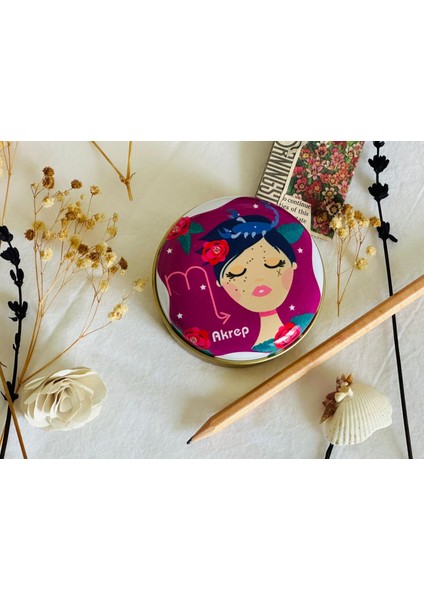 Akrep Burcu 1 #desenli Metal Kutu#sabun Kutusu#anahtarlık Kutusu#mum Kutusu#küçük Takı Kutusu