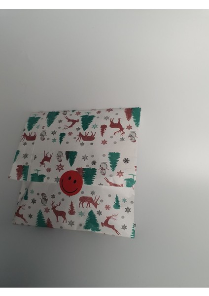 40 Adet 22X35 Hazır Pratik Hediye Paketi Yılbaşı Kardan Adam Çam Geyik Desenli