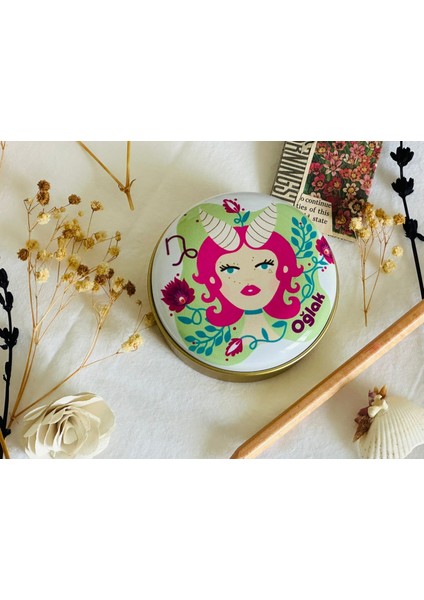 Oğlak Burcu 9 #desenli Metal Kutu#sabun Kutusu#anahtarlık Kutusu#mum Kutusu#küçük Takı Kutusu