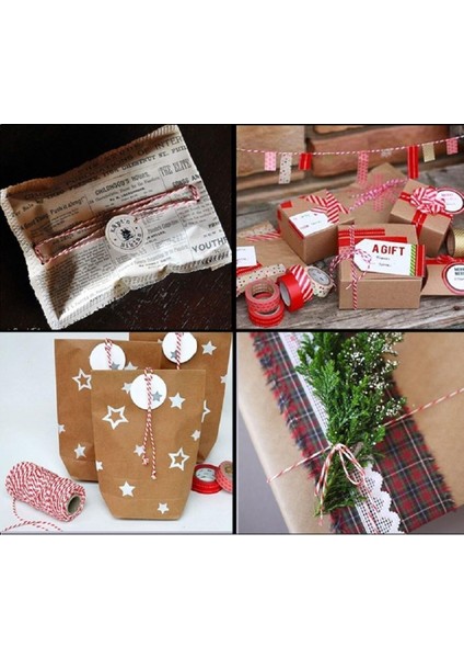 10 Metre Kırmızı-Beyaz Pakeleme Ipi Hediye Süsleme Ipi Marteniçka Bileklik Paket Ipi modelleri