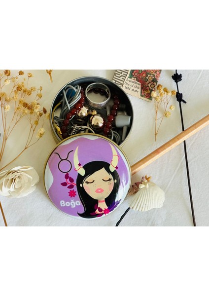Boğa Burcu 5 # Desenli Metal Kutu#sabun Kutusu#anahtarlık Kutusu#mum Kutusu#küçük Takı Kutusu modelleri