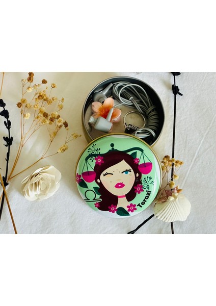 Terazi Burcu 10 #desenli Metal Kutu#sabun Kutusu#anahtarlık Kutusu#mum Kutusu#küçük Takı Kutusu