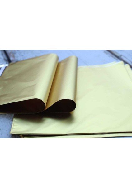 25X35 Altın Sarı Yapışkanlı Metalize Hediye Poşeti Metalik Gold Hediye Ambalaj Paketi 10 Adet