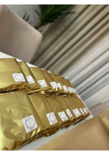 25X35 Altın Sarı Yapışkanlı Metalize Hediye Poşeti Metalik Gold Hediye Ambalaj Paketi 10 Adet