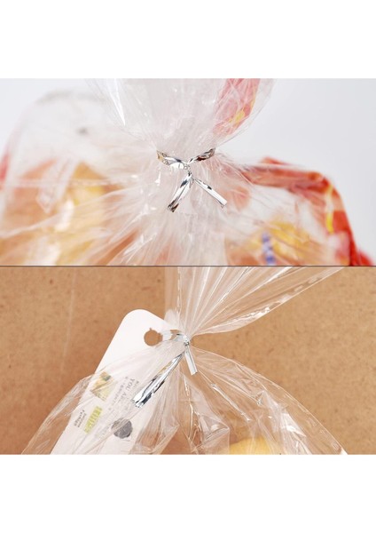 100 Adet Gümüş Poşet Bağlama Teli Poşet Ağzı Kapatma Teli Poşet Bağı Poşet Klipsi indirimleri