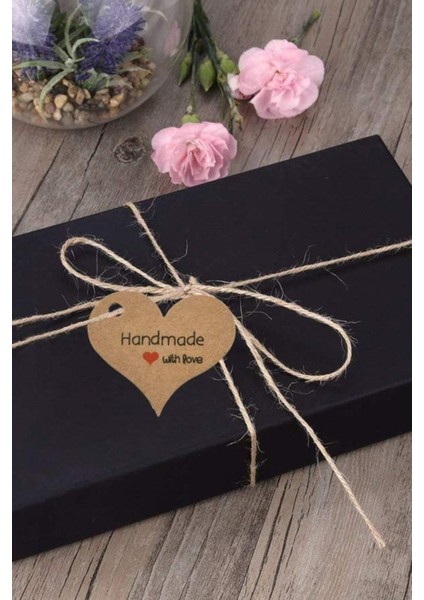 20 Adet Karışık Renk Kalp Şekilli Paketleme Kesiti Delikli Karton Etiket Ürün Kartı