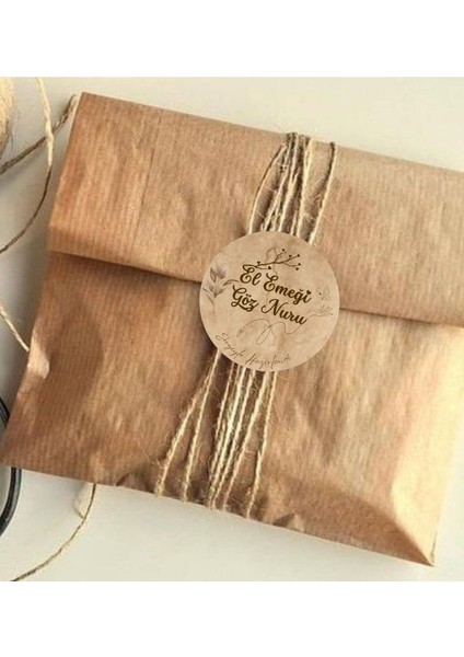 El Işi Handmade Temalı Paketleme Etiketi (20ADET) Yuvarlak Yapışkanlı Çıkartma Etiket 4cm fiyatları