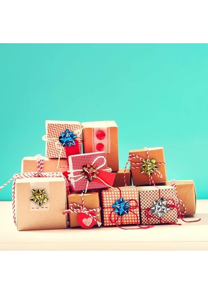 10 Adet Parlak Metalik Karışık Küçük Boy Fiyonk Hediye Poşeti Süsü Rafya Yapışkanlı Yıldız Süs fırsatları