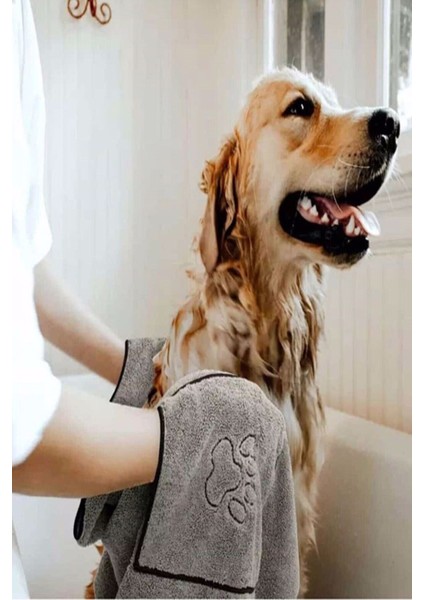 Yumuşak Mikrofiber Hayvan Kurulama Seti, 80X25 Cm, Eldiven ve Bezi ile Kolay Kullanım fiyatları