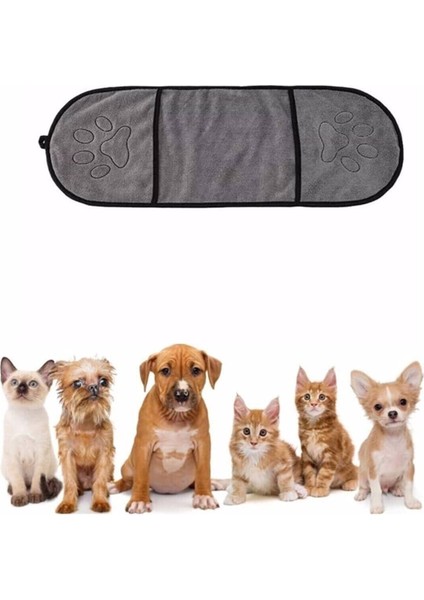 Yumuşak Mikrofiber Hayvan Kurulama Seti, 80X25 Cm, Eldiven ve Bezi ile Kolay Kullanım fırsatları