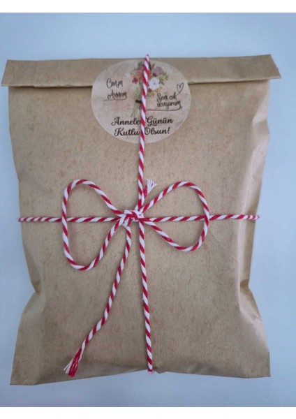 1 Adet 17X26 Anneler Günü Hazır Hediye Paketi Seti (Hediye Paketi + Ip+ Etiket)