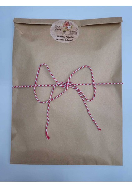 1 Adet 17X26 Anneler Günü Hazır Hediye Paketi Seti (Hediye Paketi + Ip+ Etiket)