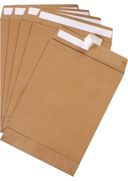 30 Adet Mega Boy Dik Duran Yapışkanlı Kapaklı Körüklü Kraft Hediye Paketi 31X44X12 indirimleri