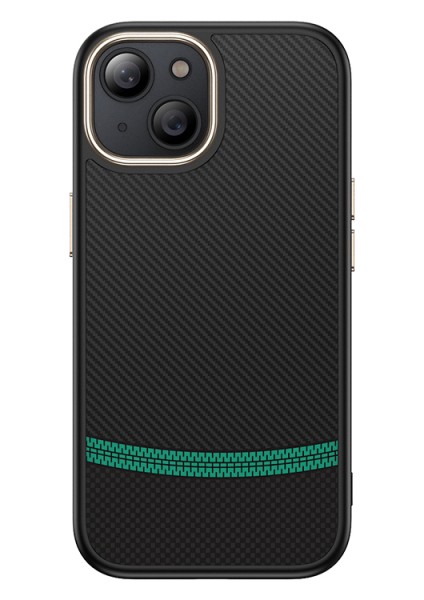 Iphone 15 Plus Kılıf Sportif Karbon Tasarımlı ve Magsafe Özellikli Fortex Premium Sert Silicone Case Cover