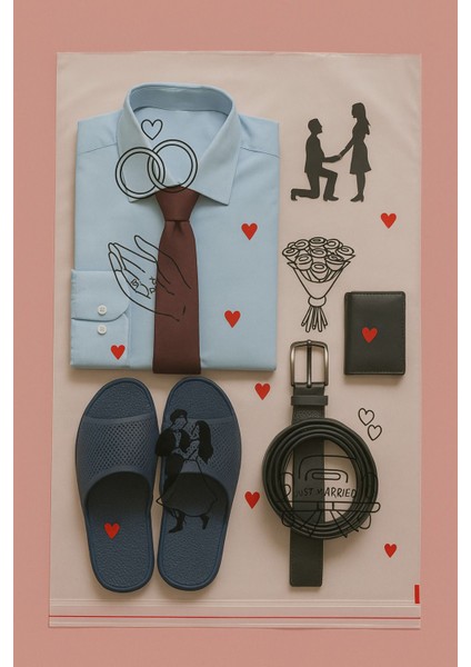 Love Concept Baskılı Özel Gün Temalı Bantlı 10 Adet Şeffaf Poşet 35X50+5 cm fırsatları