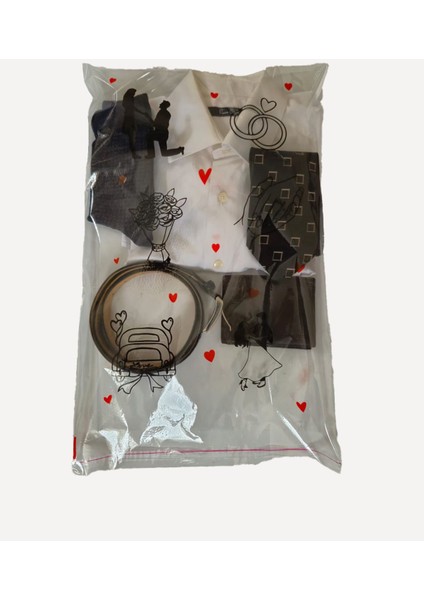 Love Concept Baskılı Özel Gün Temalı Bantlı 10 Adet Şeffaf Poşet 35X50+5 cm indirimleri
