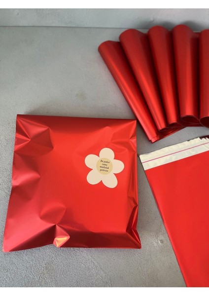 30X35 Kırmızı Yapışkanlı Metalize Hediye Poşeti Metalik Kırmızı Hediye Ambalaj Paketi 10 Adet indirimleri