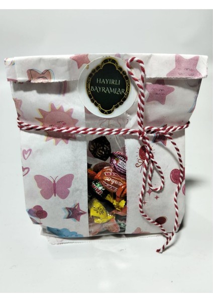 100 Adet Bayram Temalı Pencereli Beyaz Hediye Paketi Gıdaya Uygun Kese Kağıdı 13X21 indirimleri