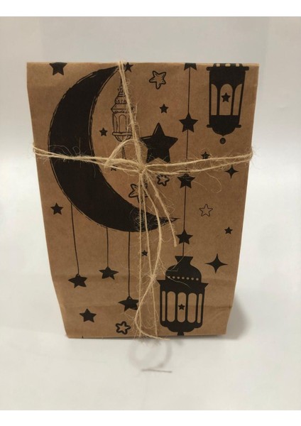 20 Li 12X25 Ramazan Kurban Bayram Temalı Dik Duran Hediye Paketleme Kağıdı Kutusu