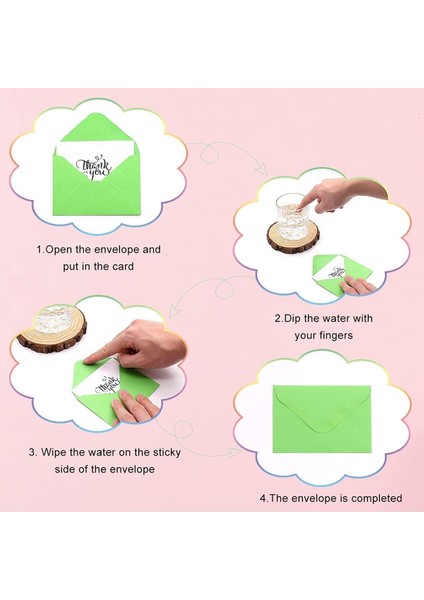 10 Adet Renkli Minik Boy Zarf, Kartvizit Zarfı, Mini Hediye Paketi, Harçlık Zarfı 7x9
