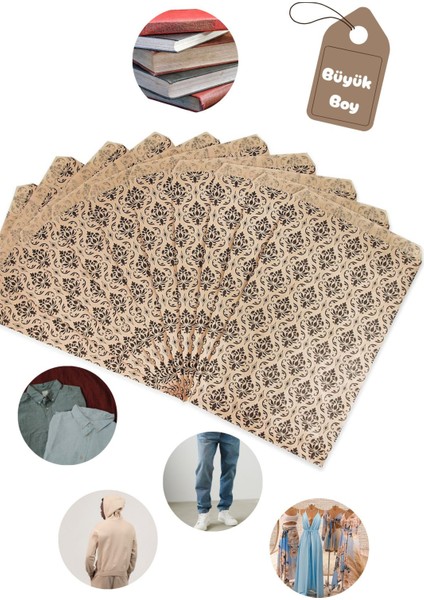 20 Adet 30X40 Damask Desenli Hazır Hediye Paketleme Poşeti Büyük Boy