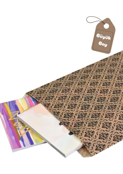 20 Adet 30X40 Damask Desenli Hazır Hediye Paketleme Poşeti Büyük Boy indirimleri