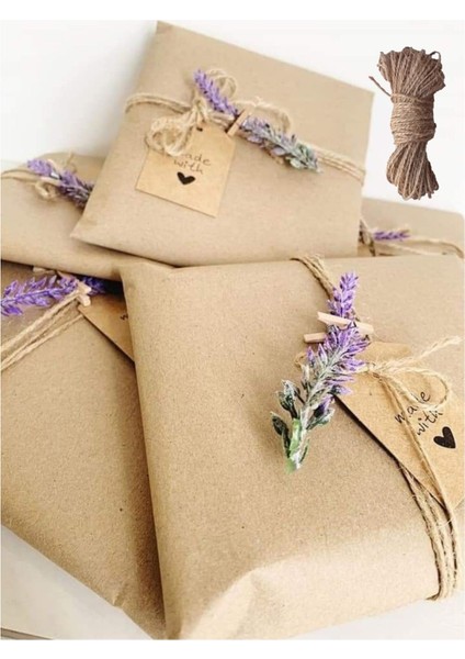 2li Set (50 Adet 17X26 + 15M Jüt Ip) Hazır Kraft Hediye Paketi Kalın Otantik Hediye Ambalaj Kağıdı modelleri