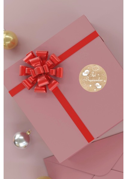 Kurban Bayramı Yuvarlak Yapışkanlı Etiket 4 cm 20 Adet İyi Bayramlar Temalı fiyatları