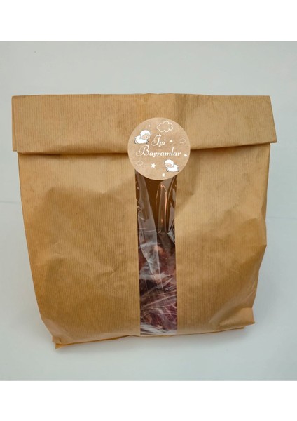 Kurban Bayramı Yuvarlak Yapışkanlı Etiket 4 cm 20 Adet İyi Bayramlar Temalı