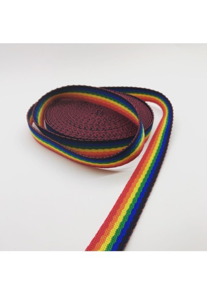 2,5 cm Gökkuşağı Şerit, Dar Dokuma, 05 Mt. Renkli ve Şık Tasarım