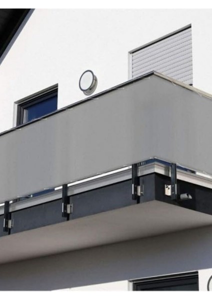 3m x 70CM Gri Kalın Balkon Demiri Branda ve Bağlama Aparatı