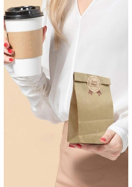 50 Adet Dik Duran Küçük Boy Kalın Kraft Sunumluk Kese Kağıdı (Düğün, Nişan, Kına Vs. Uygundur) 10X18