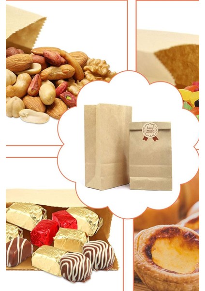 50 Adet Dik Duran Küçük Boy Kalın Kraft Sunumluk Kese Kağıdı (Düğün, Nişan, Kına Vs. Uygundur) 10X18